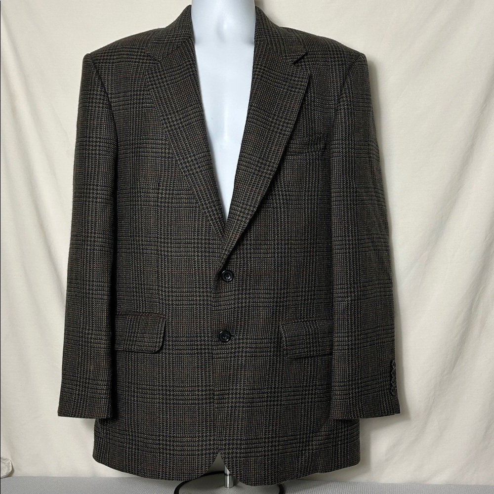 Oscar de la Renta Men’s Size 49R Tweed 100% Wool Two Button Sport Coat Blazer
